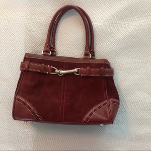 Deep red suede Coach bag